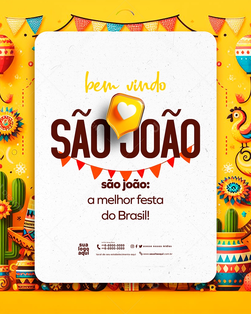 Bem Vindo São João a Melhor Festa Social Media PSD Editável