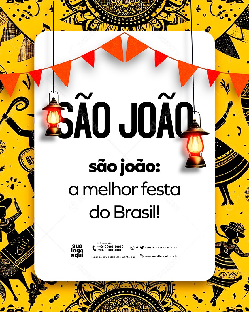 São João a Melhor Festa do Brasil Social Media PSD Editável