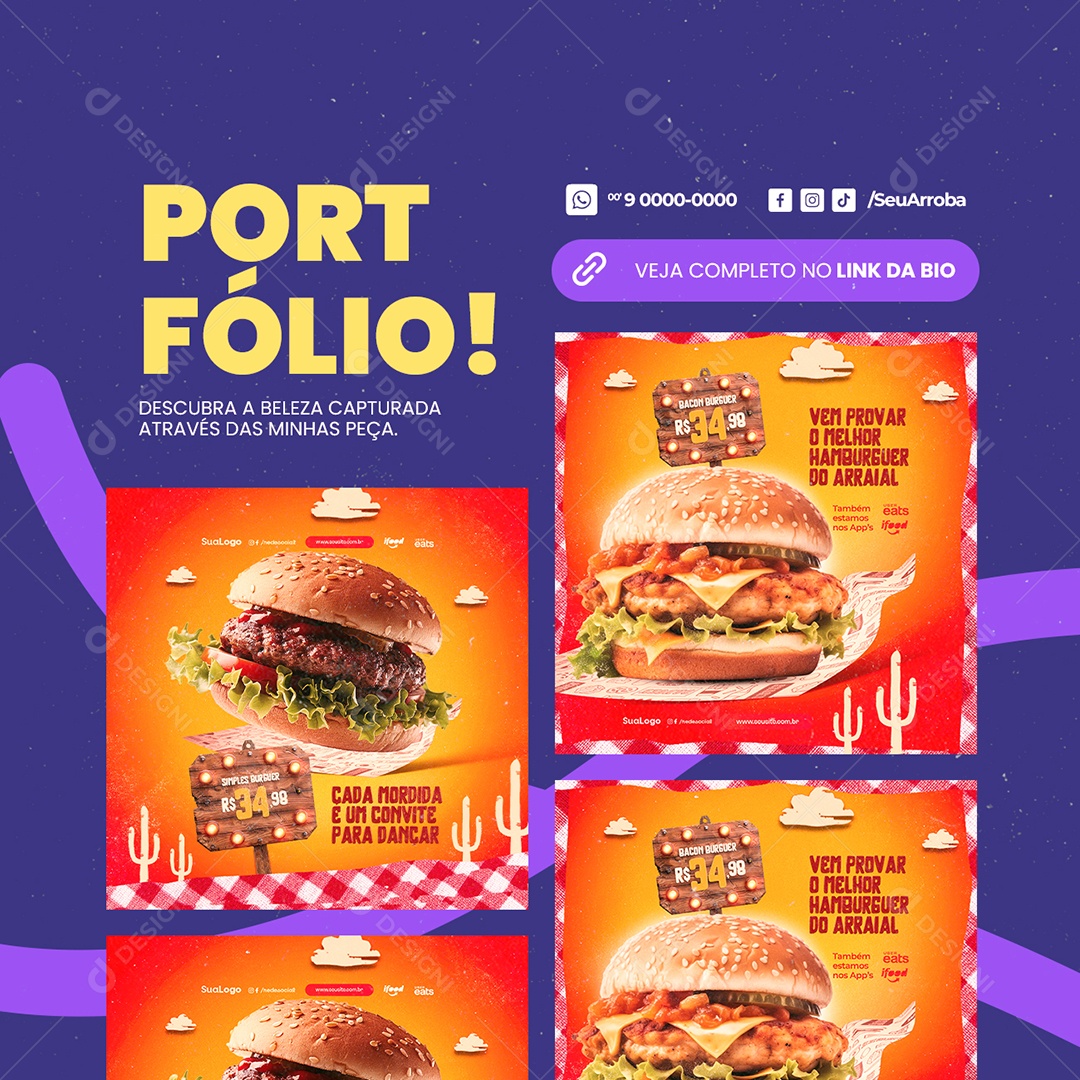 Portfólio Descubra a Beleza Capturada Social Media PSD Editável