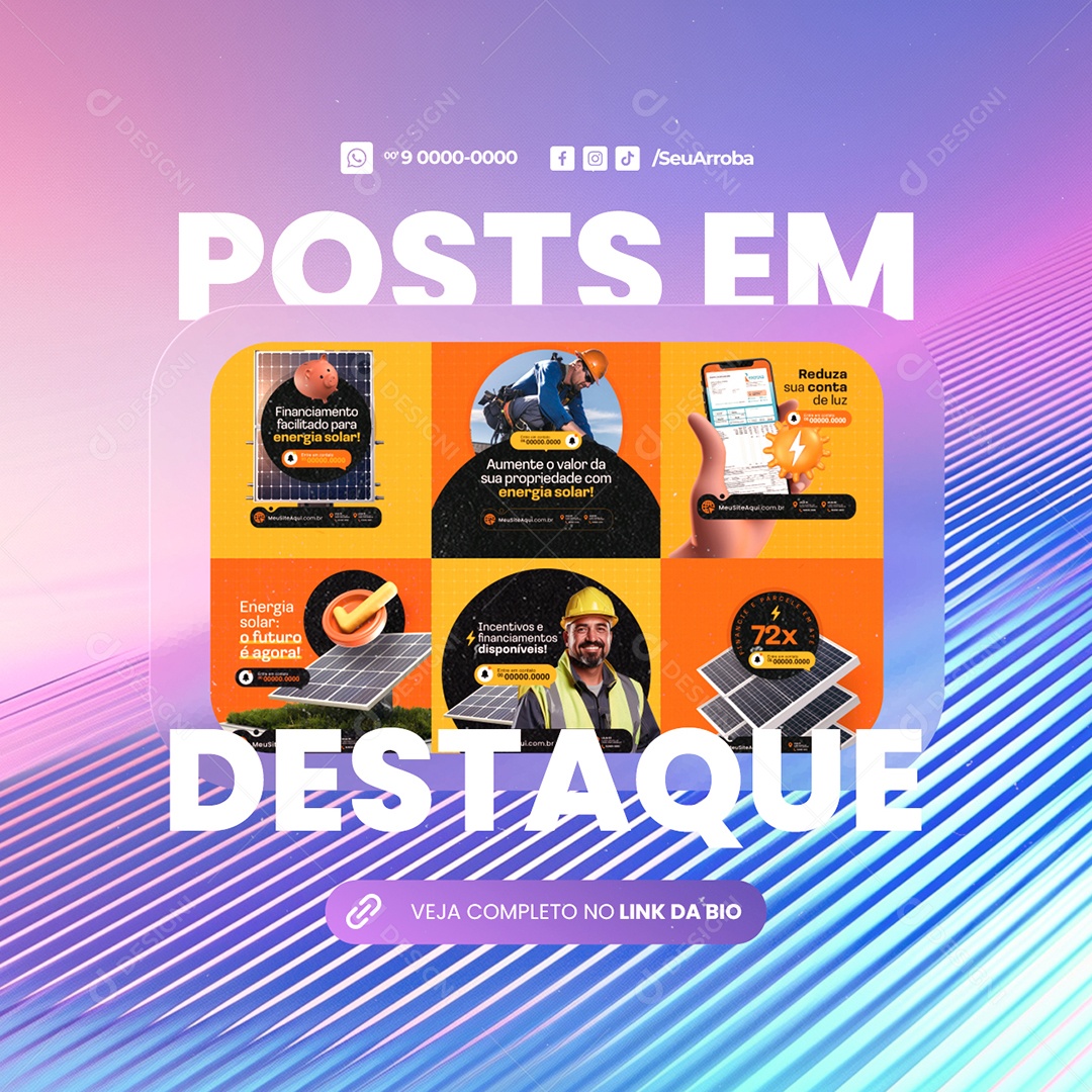 Portfólio Posts em Destaque Social Media PSD Editável