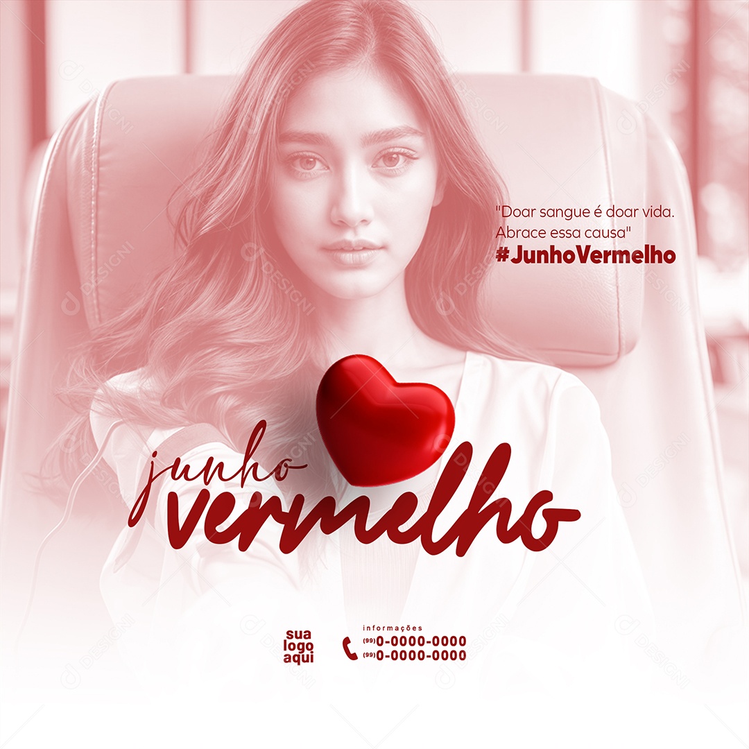 Feed Junho Vermelho Abrace essa Causa Social Media PSD Editável