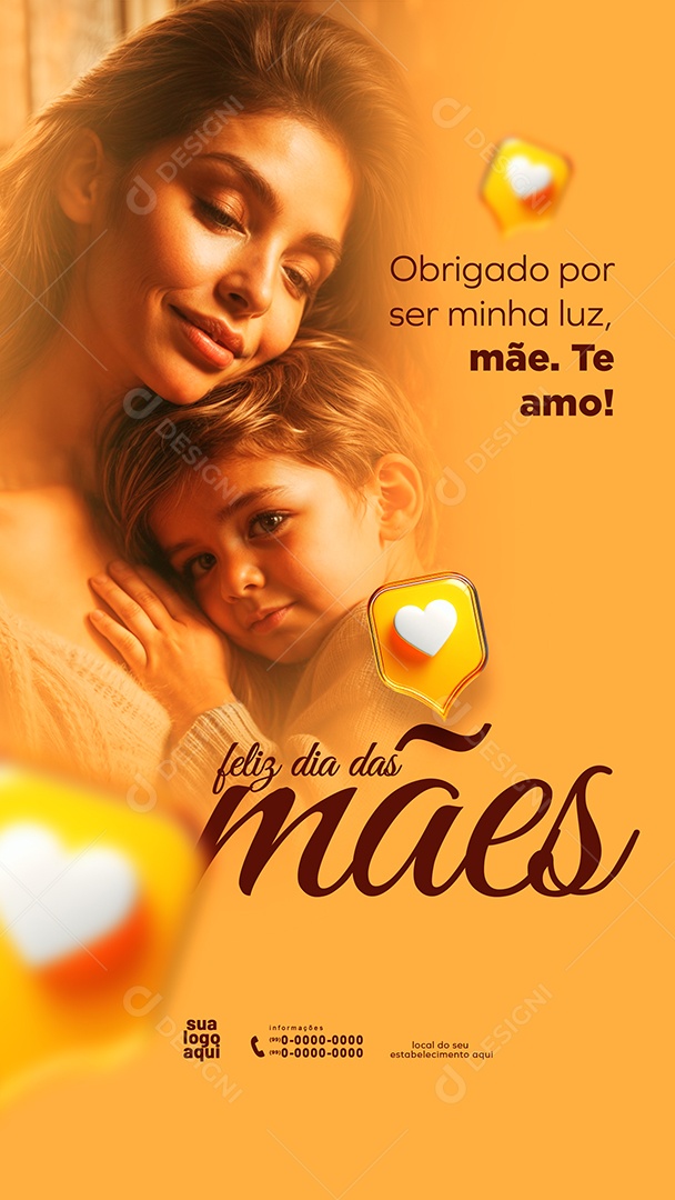 Story Feliz Dia das Mães 12 de Maio Obrigado por ser Minha Luz Social Media PSD Editável