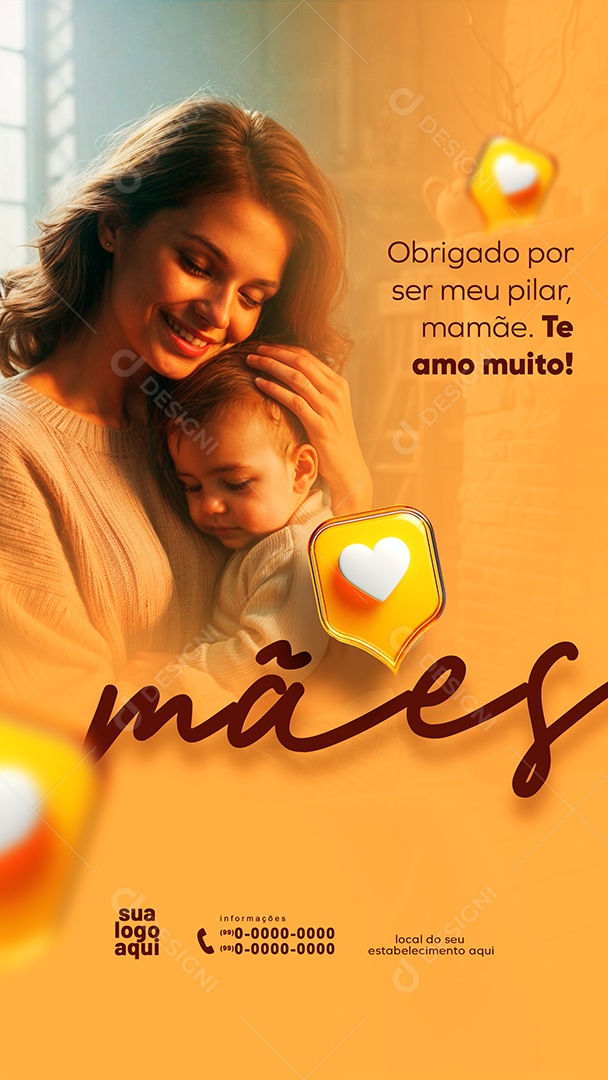 Story Feliz Dia das Mães 12 de Maio Te Amo Social Media PSD Editável