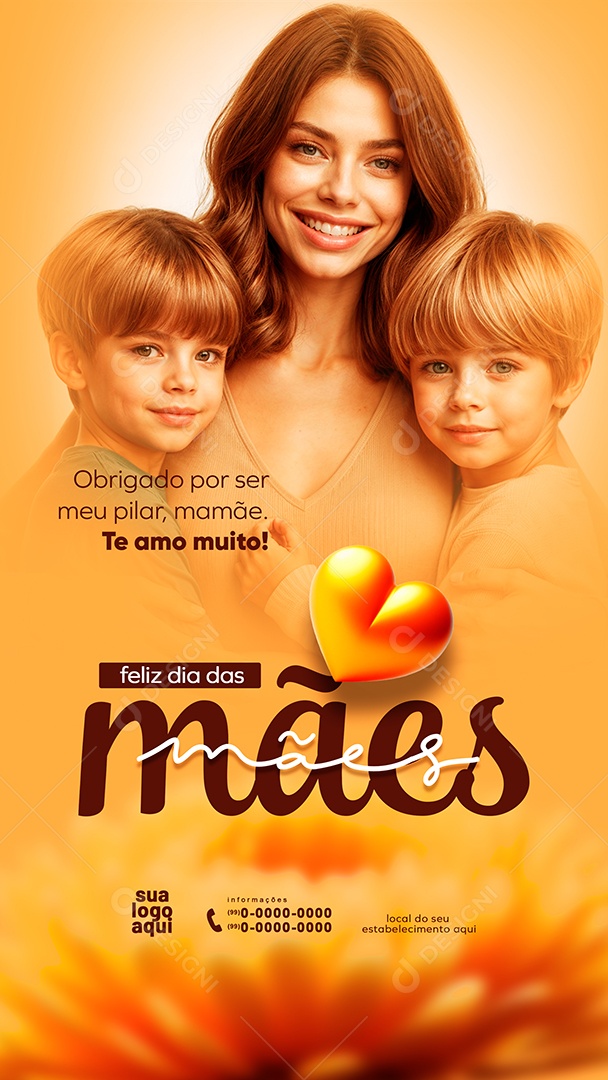 Story Feliz Dia das Mães 12 de Maio Obrigado por ser meu Pilar Social Media PSD Editável
