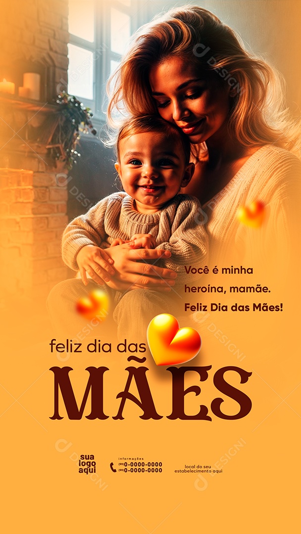 Story Feliz Dia das Mães 12 de Maio Social Media PSD Editável