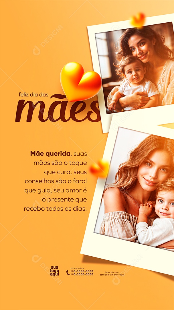 Story Dia das Mães 12 de Maio Suas Mãos são o Toque que Cura Social Media PSD Editável