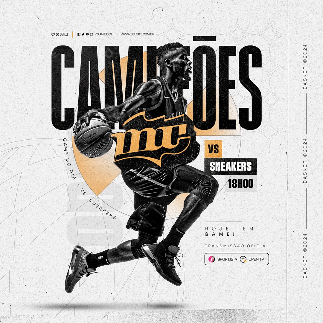 NBA Campeões Mc vs Sneakers Social Media PSD Editável