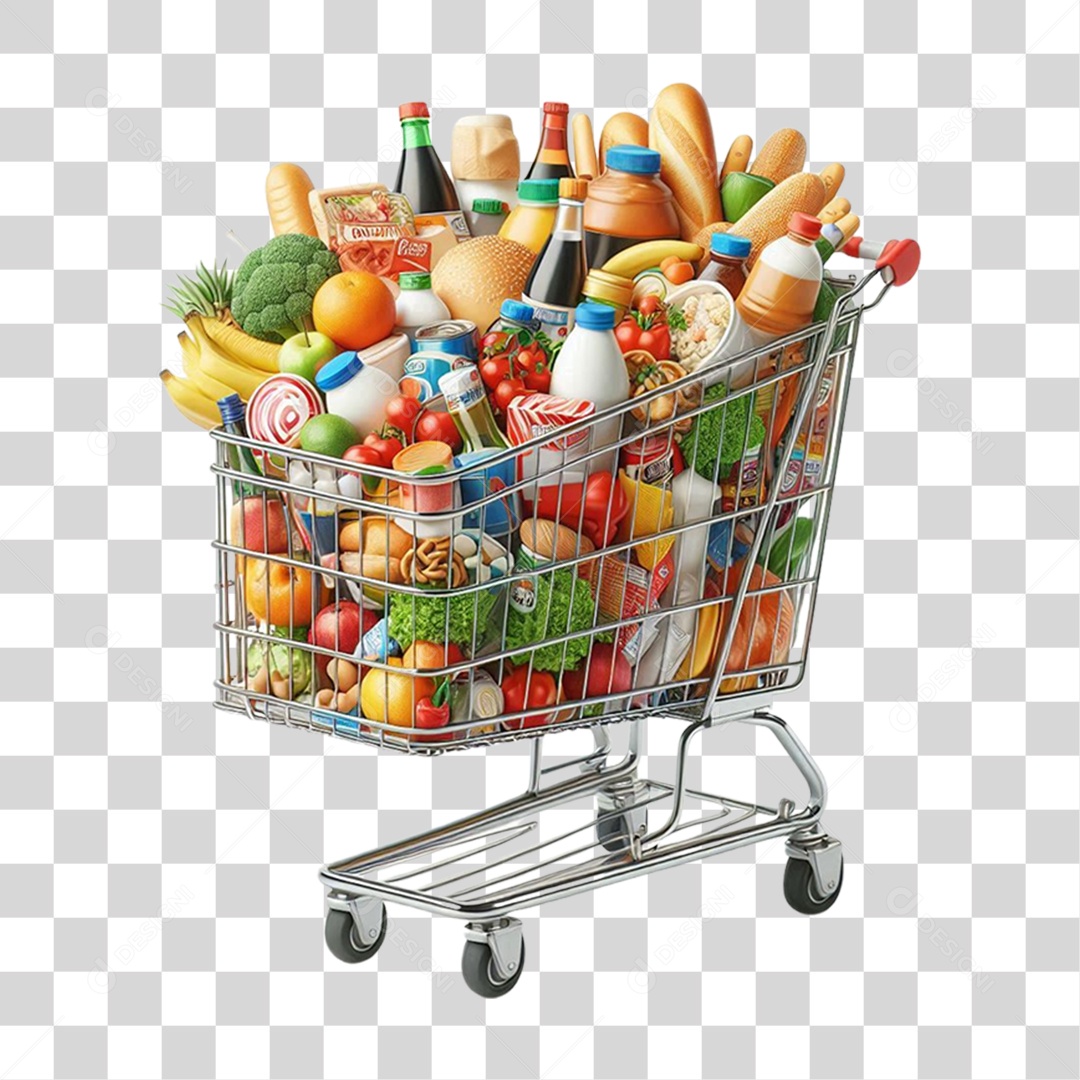 Carrinho de Compras Supermercados PNG Transparente