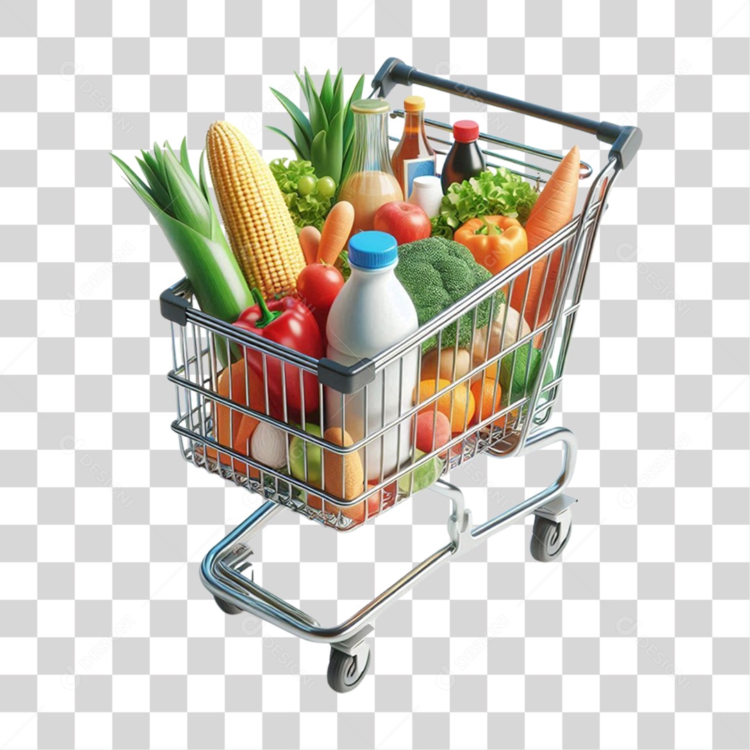 Carrinho de Compras Supermercados PNG Transparente