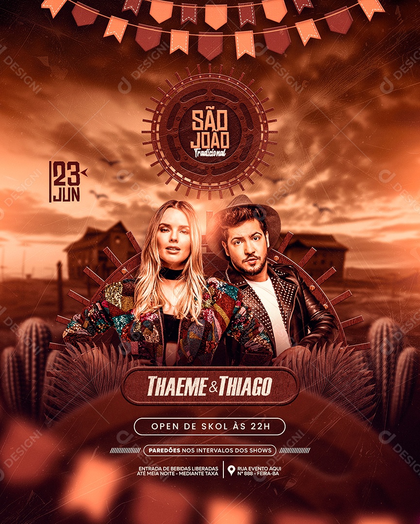 Flyer Para Evento São João Social Media PSD Editável