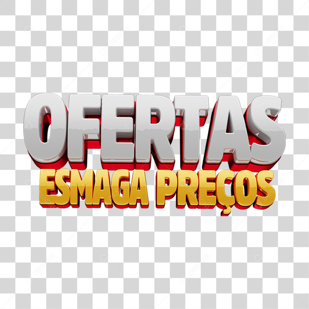 Texto 3D Ofertas Esmaga Preços PNG Transparente
