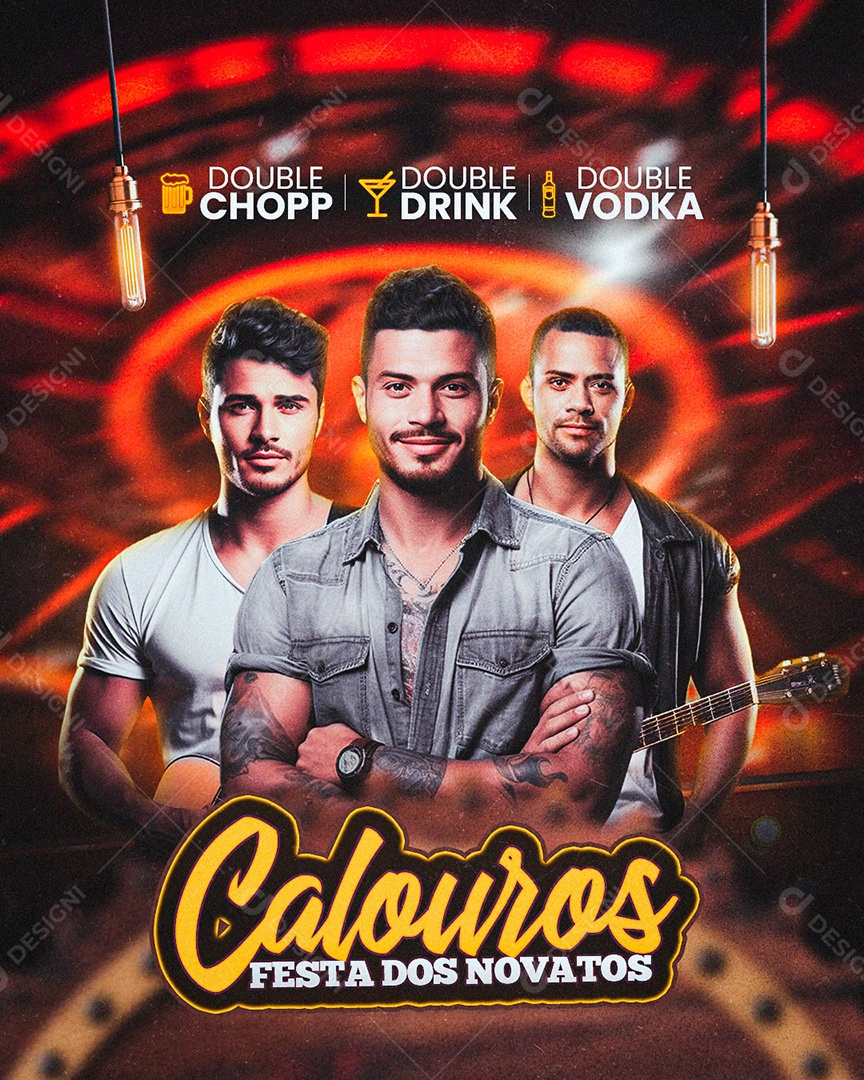 Flyer Calouros Festa dos Novatos Social Media PSD Editável