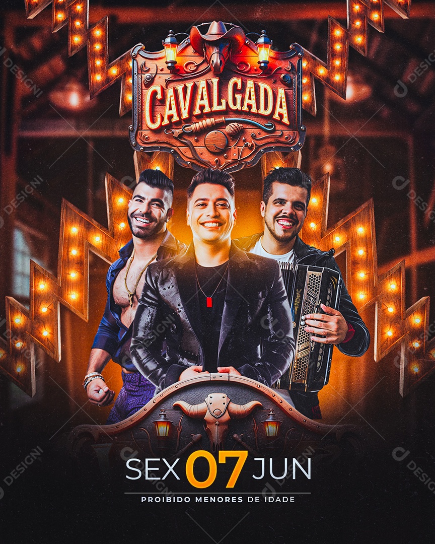 Flyer Cavalgada Sexta 07 de Junho Social Media PSD Editável