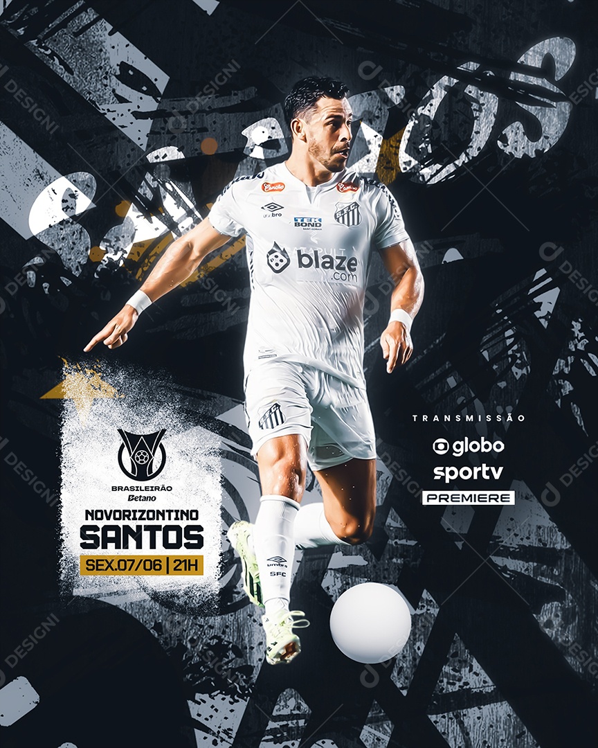 Futebol Novorizontino X Santos Social Media PSD Editável