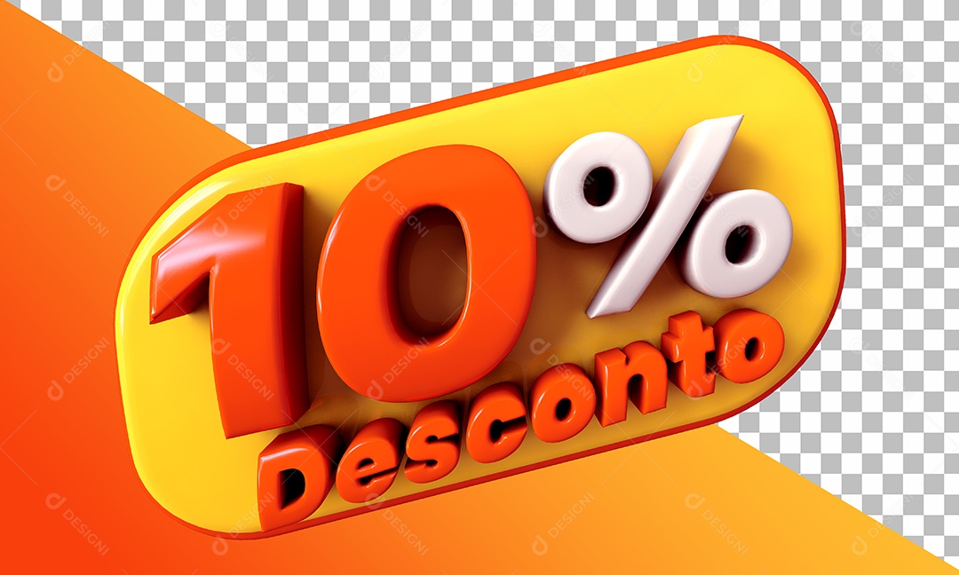 10% de Desconto Elemento 3D PSD