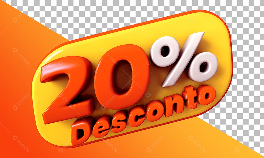 20% de Desconto Elemento 3D PSD