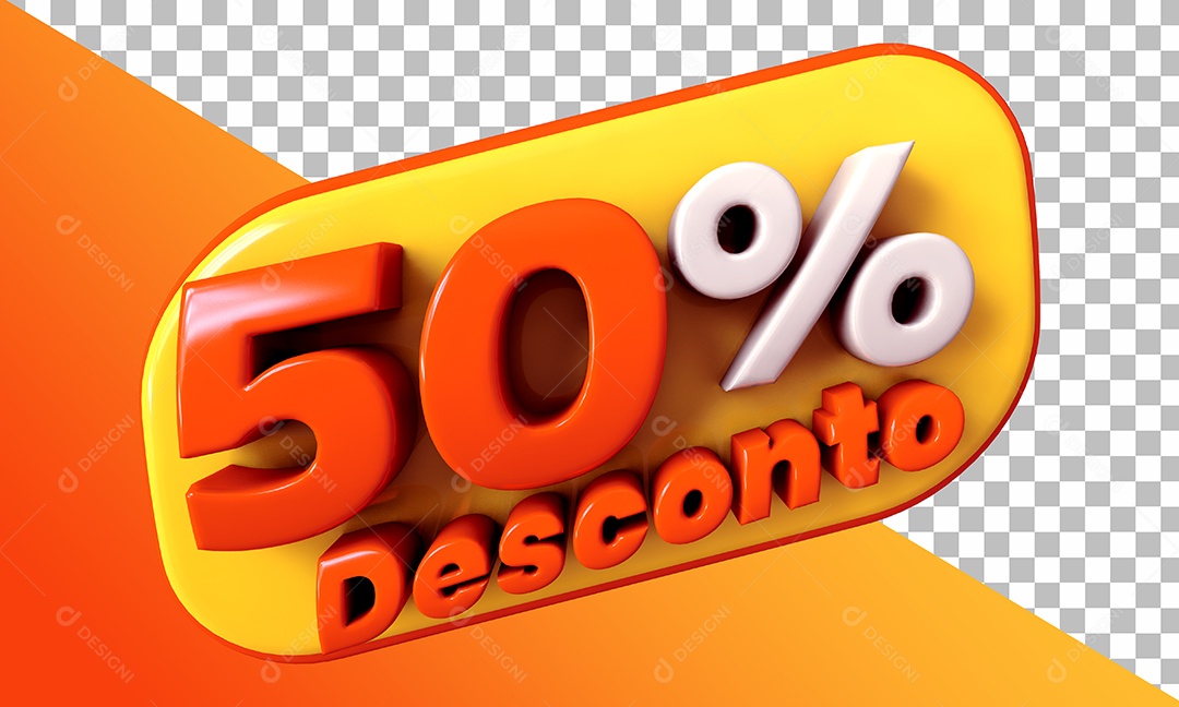 50% de Desconto Elemento 3D PSD