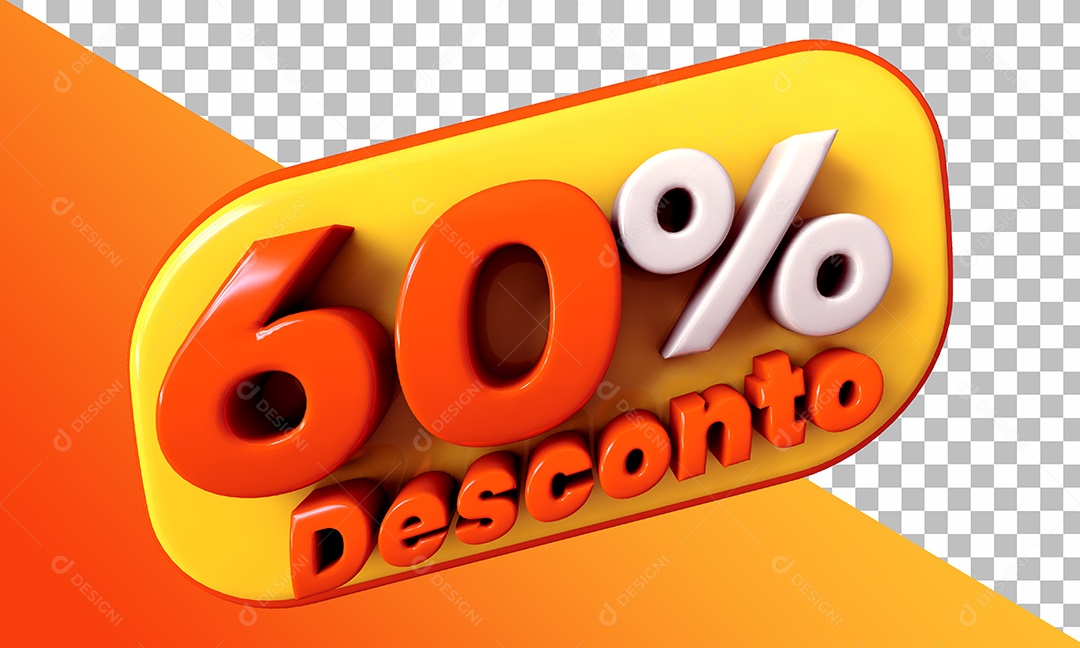 60% de Desconto Elemento 3D PSD