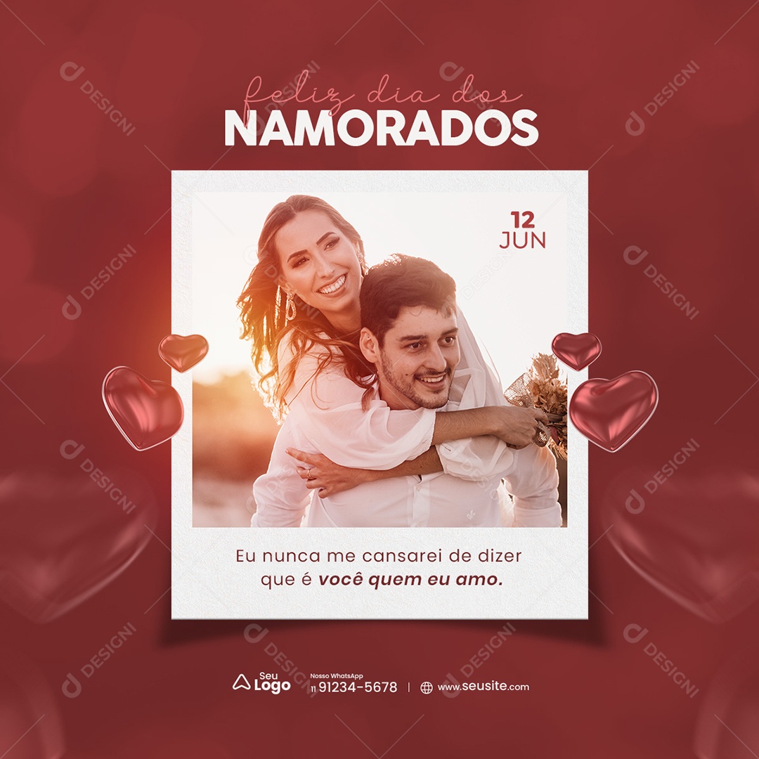 Dia dos Namorados 12 de Junho Você quem Eu Amo Social Media PSD Editável