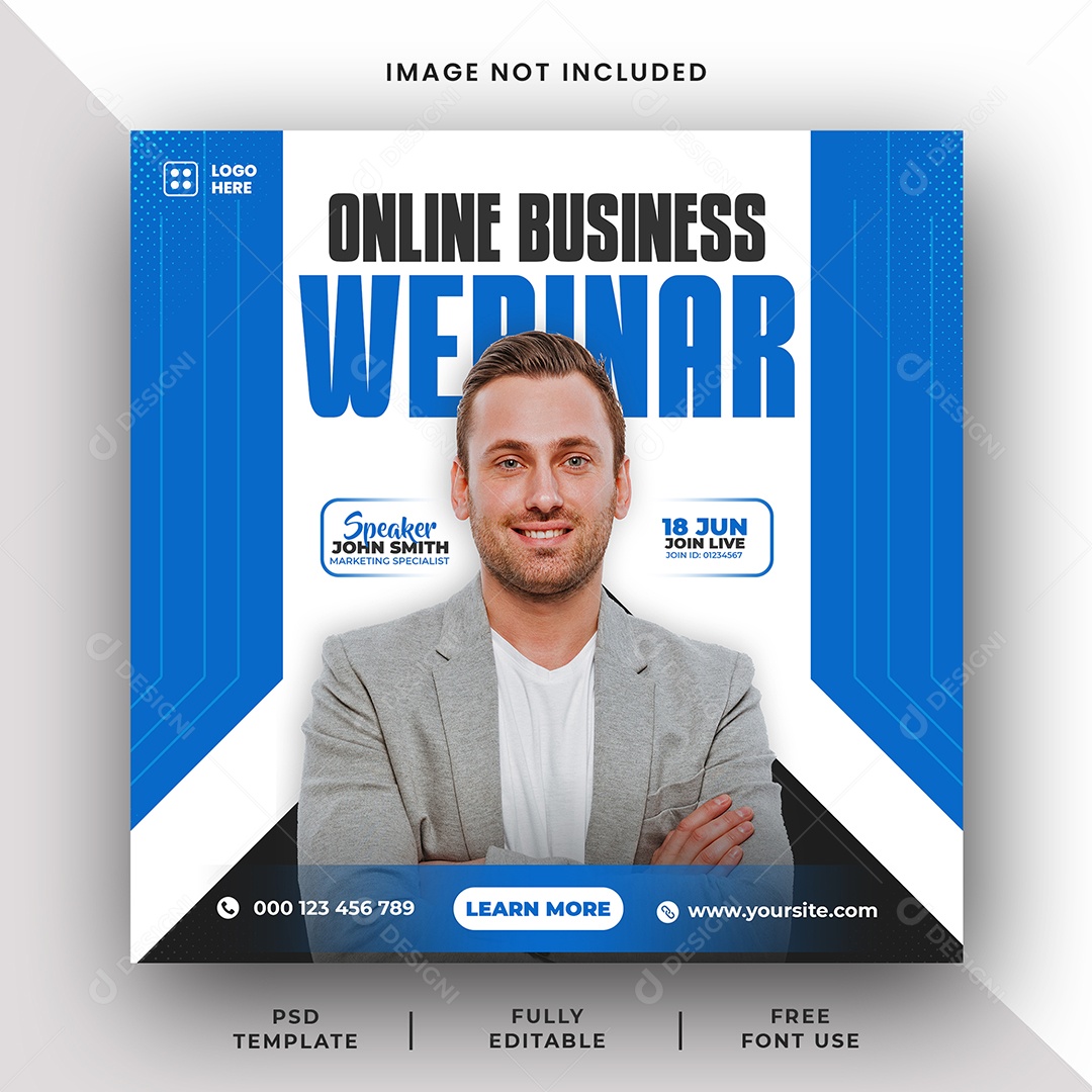 Marketing Webinar Social Media PSD Editável