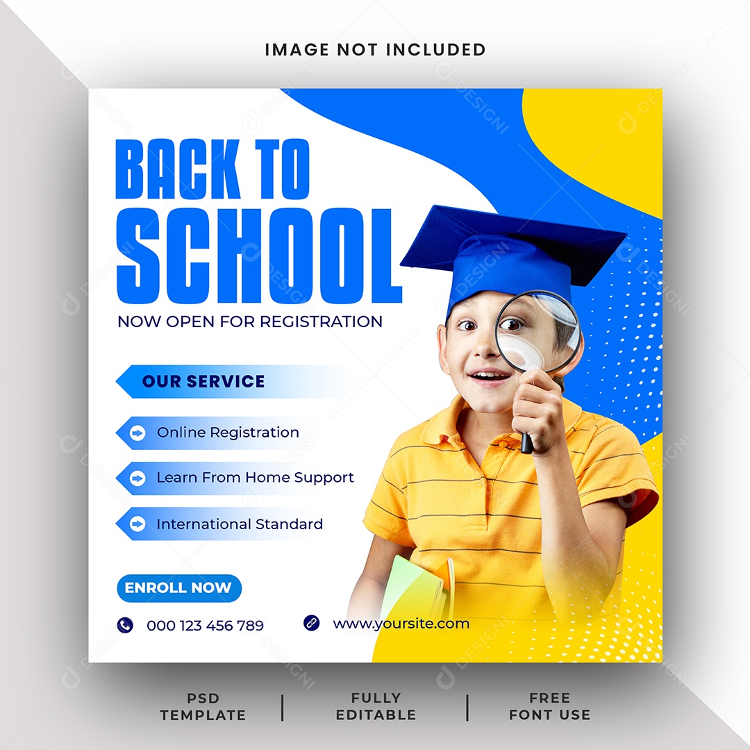 Social Media de Volta à Escola PSD Editável