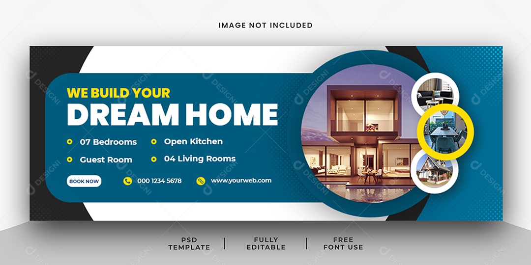 Imobiliária Encontre o Imóvel Dos Seus Sonhos Social Media PSD Editável