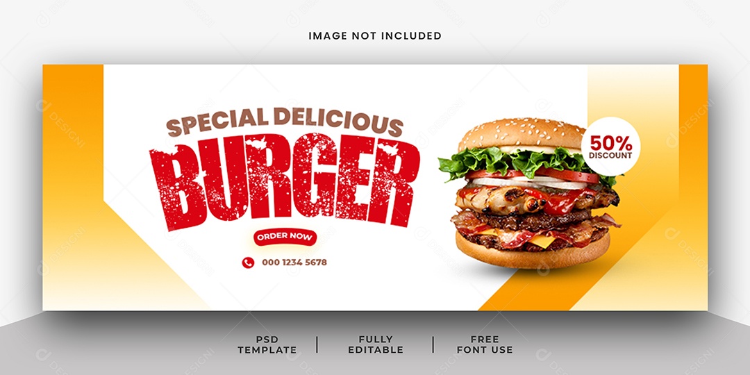 Hamburgueria Delicioso Hambúrguer Especial Social Media PSD Editável