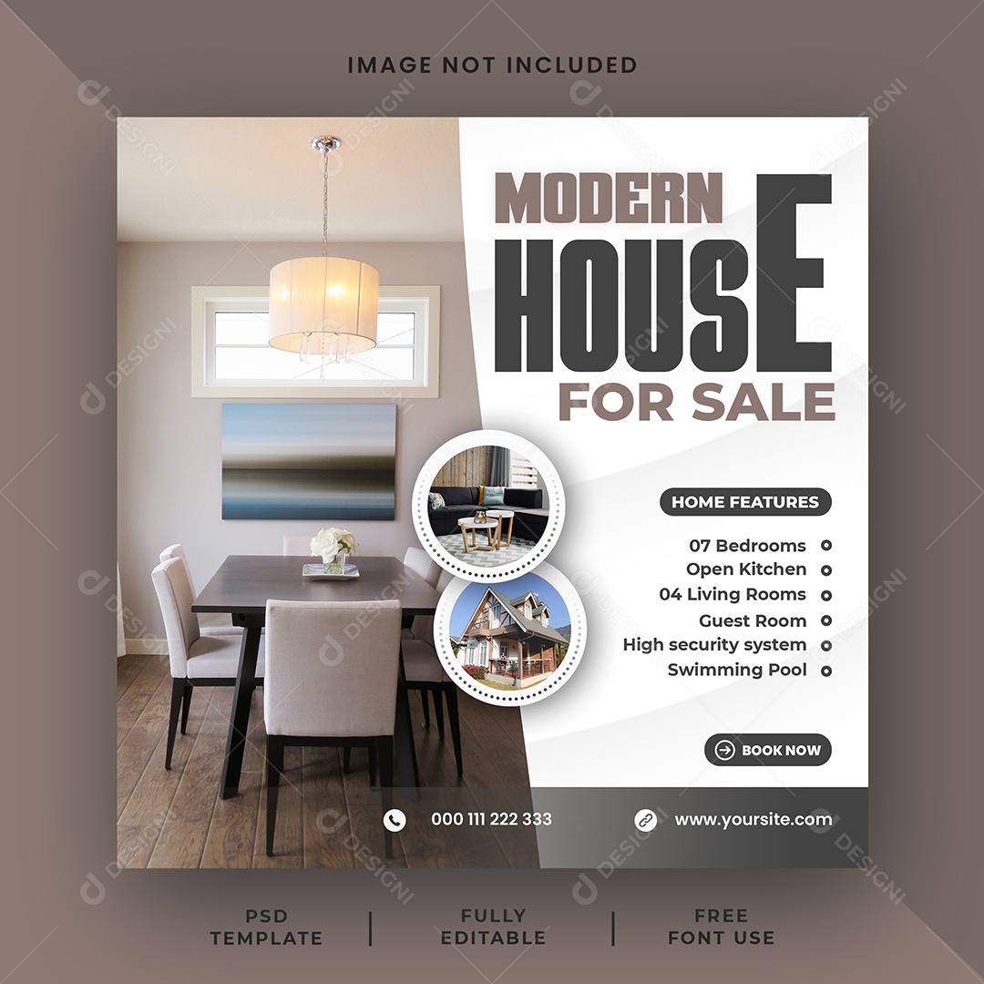 Imobiliária Encontre o Imóvel Dos Seus Sonhos Social Media PSD Editável