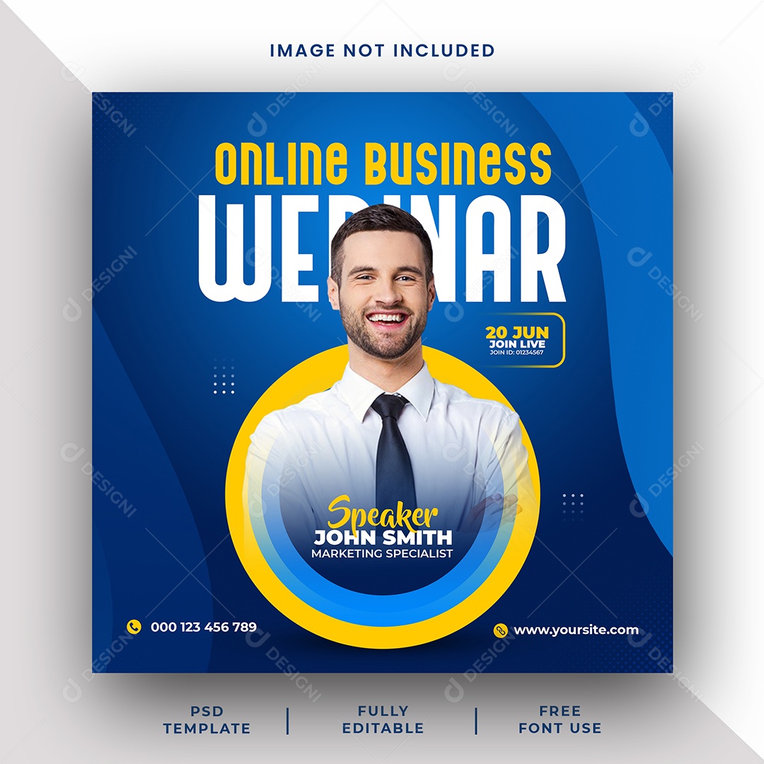Online Webinar de Marketing Social Media PSD Editável