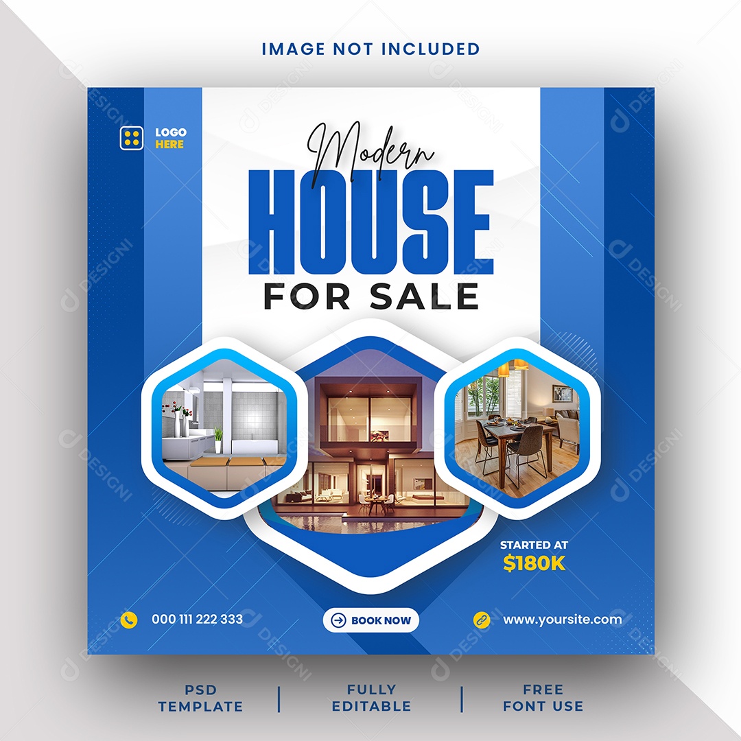 Imobiliária Encontre o Imóvel Dos Seus Sonhos Social Media PSD Editável