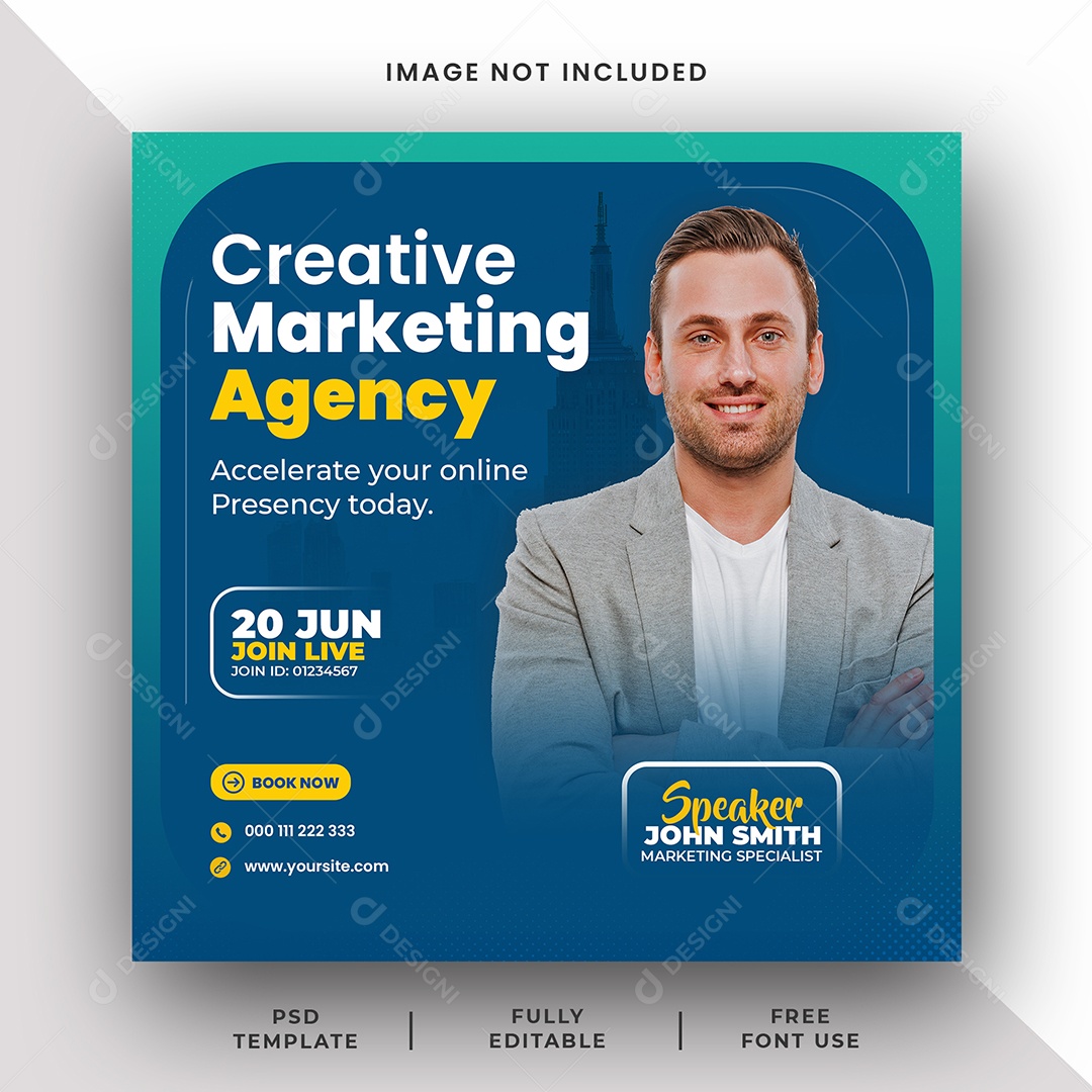 Agência Marketing Social Media PSD Editável