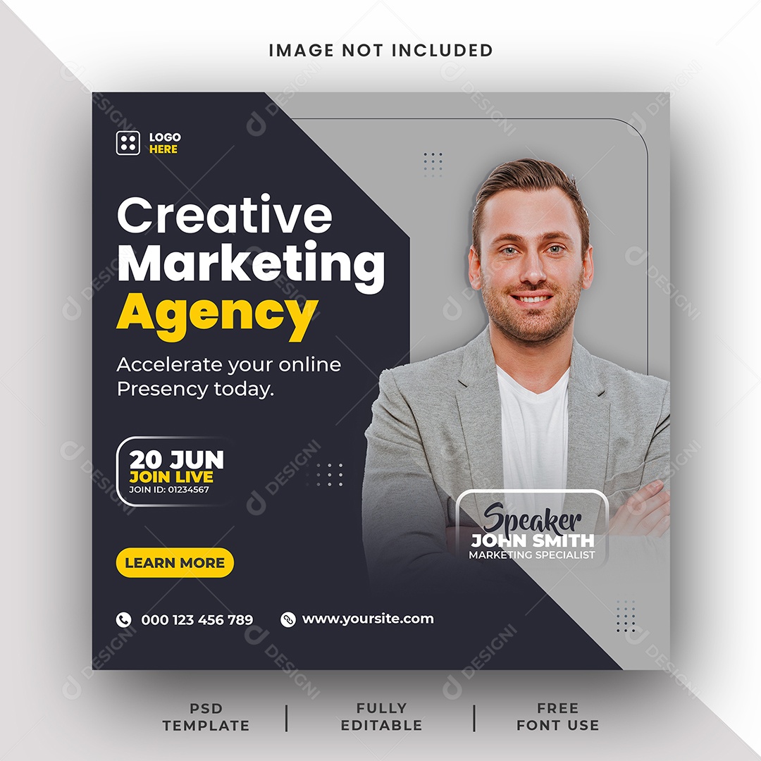 Agência Marketing Social Media PSD Editável