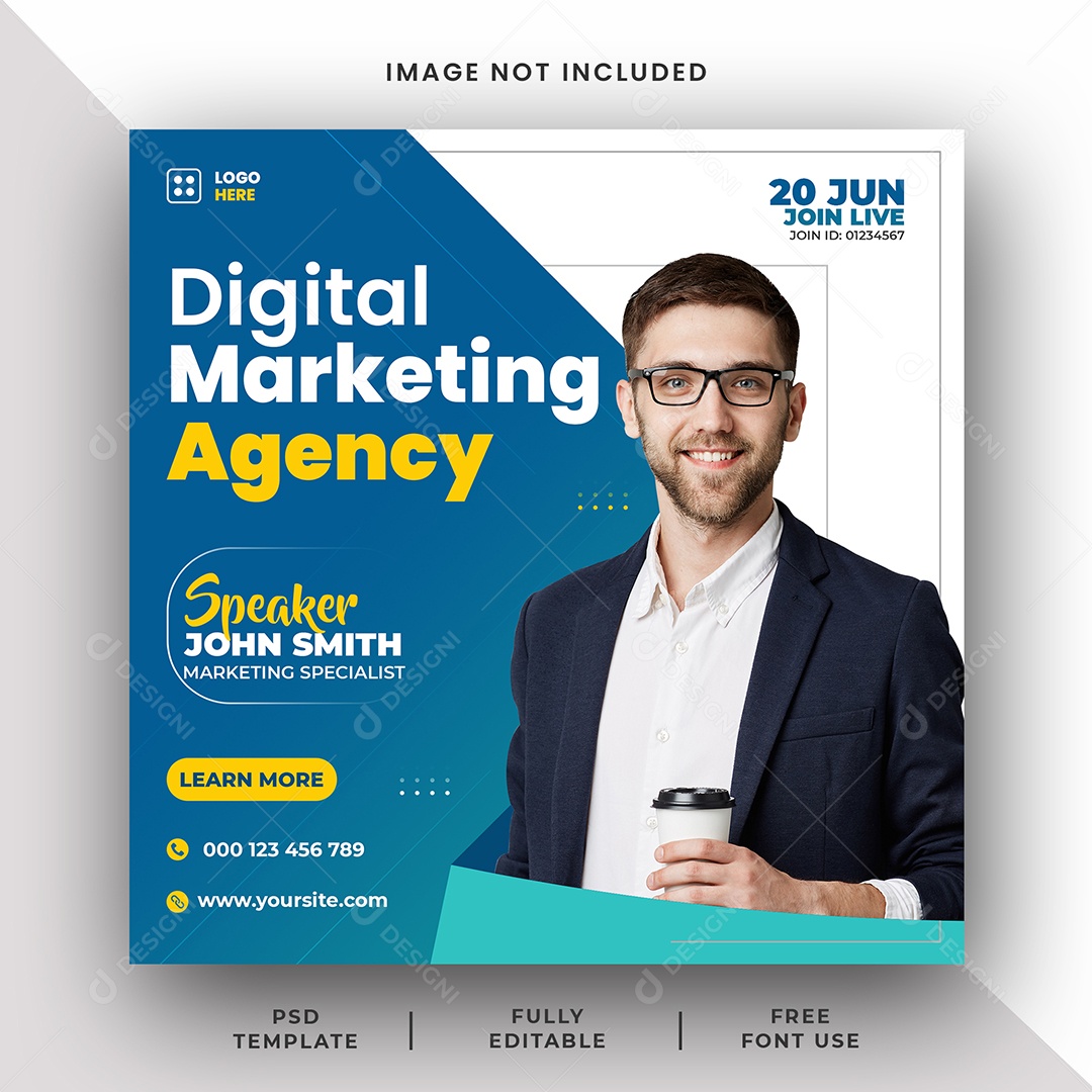 Agência Marketing Social Media PSD Editável