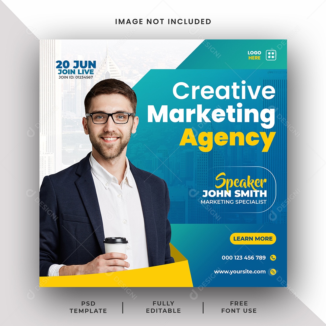 Agência Marketing Social Media PSD Editável