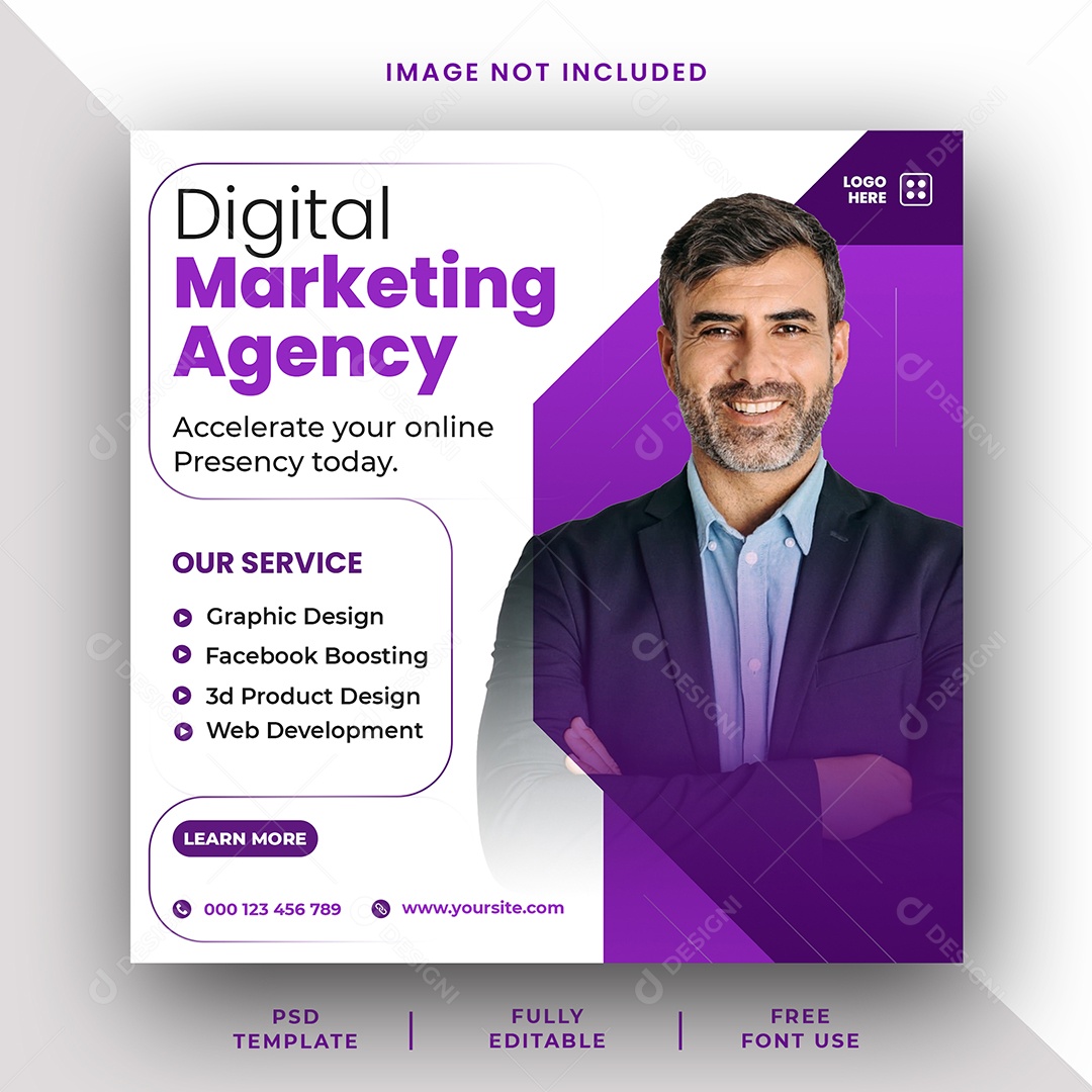 Agência Marketing Digital Social Media PSD Editável
