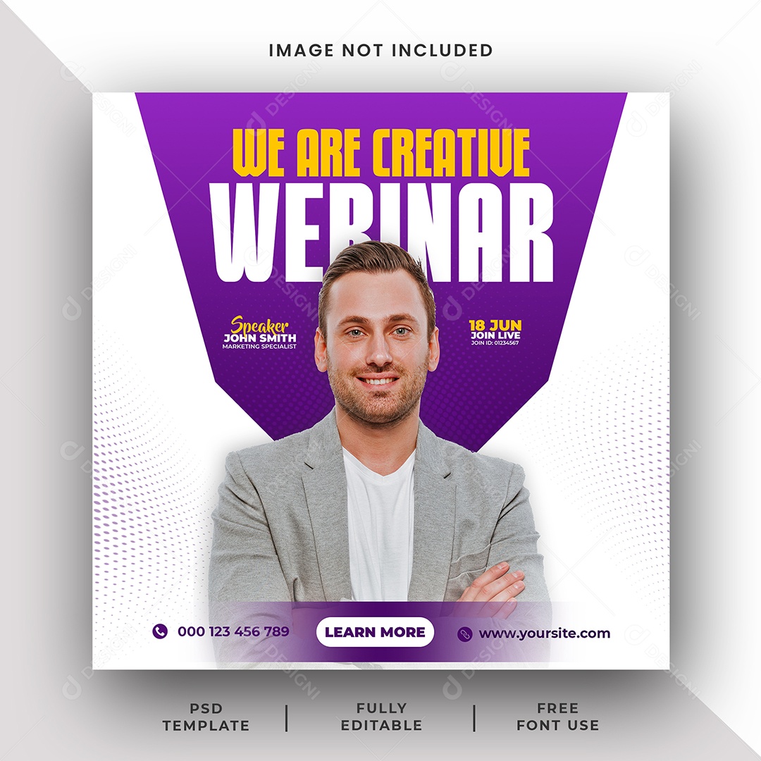 Marketing Webinar Social Media PSD Editável