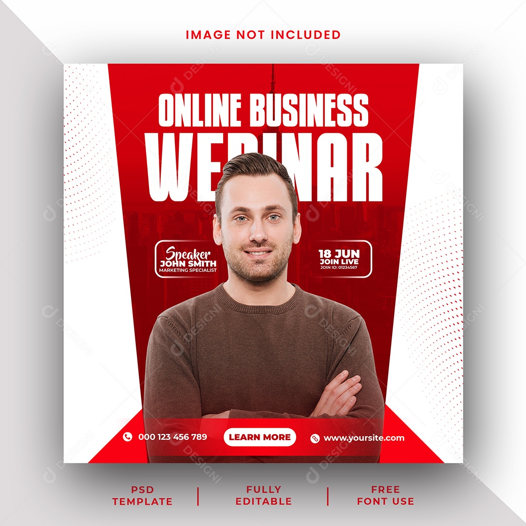 Marketing Webinar Social Media PSD Editável