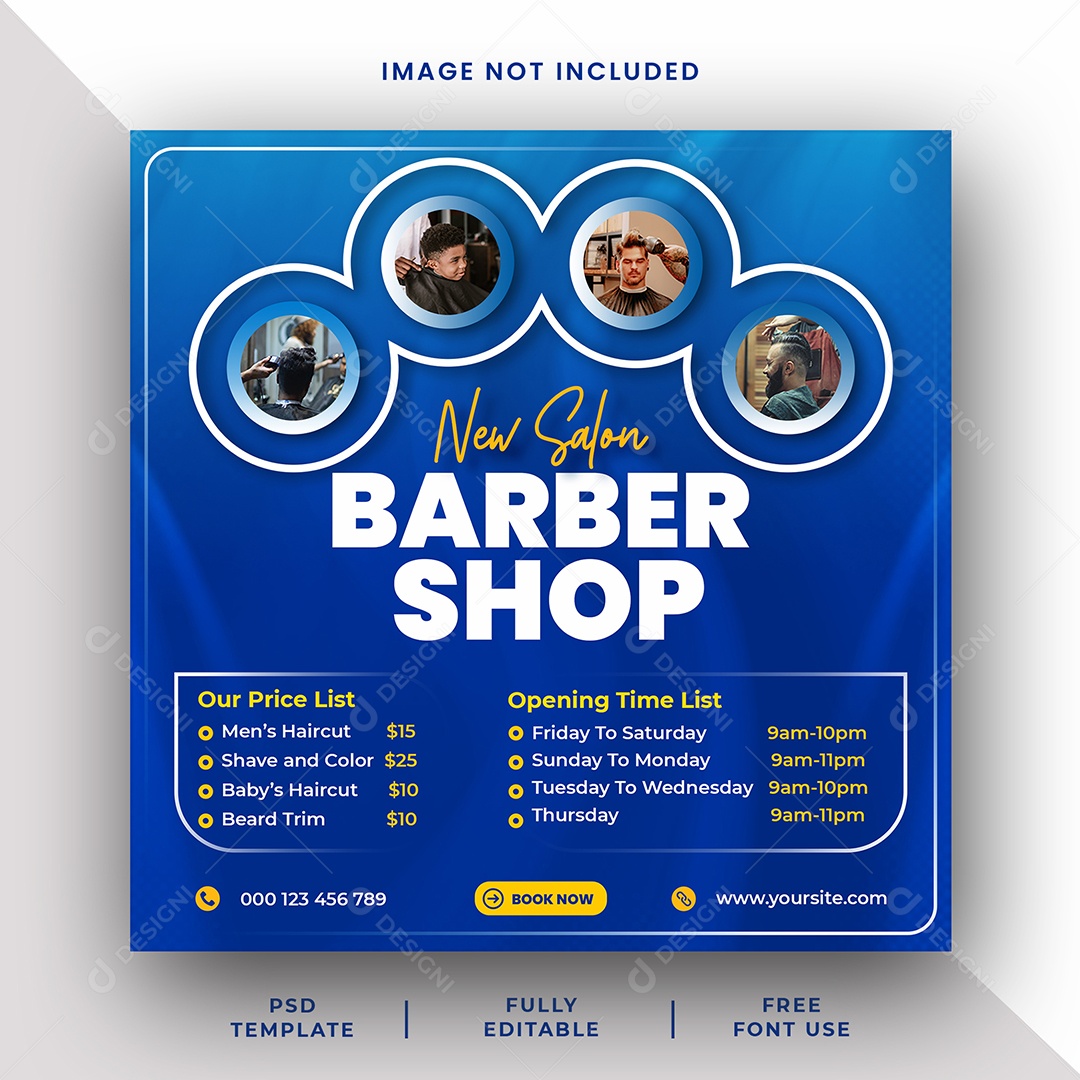 Barbearia Social Media PSD Editável