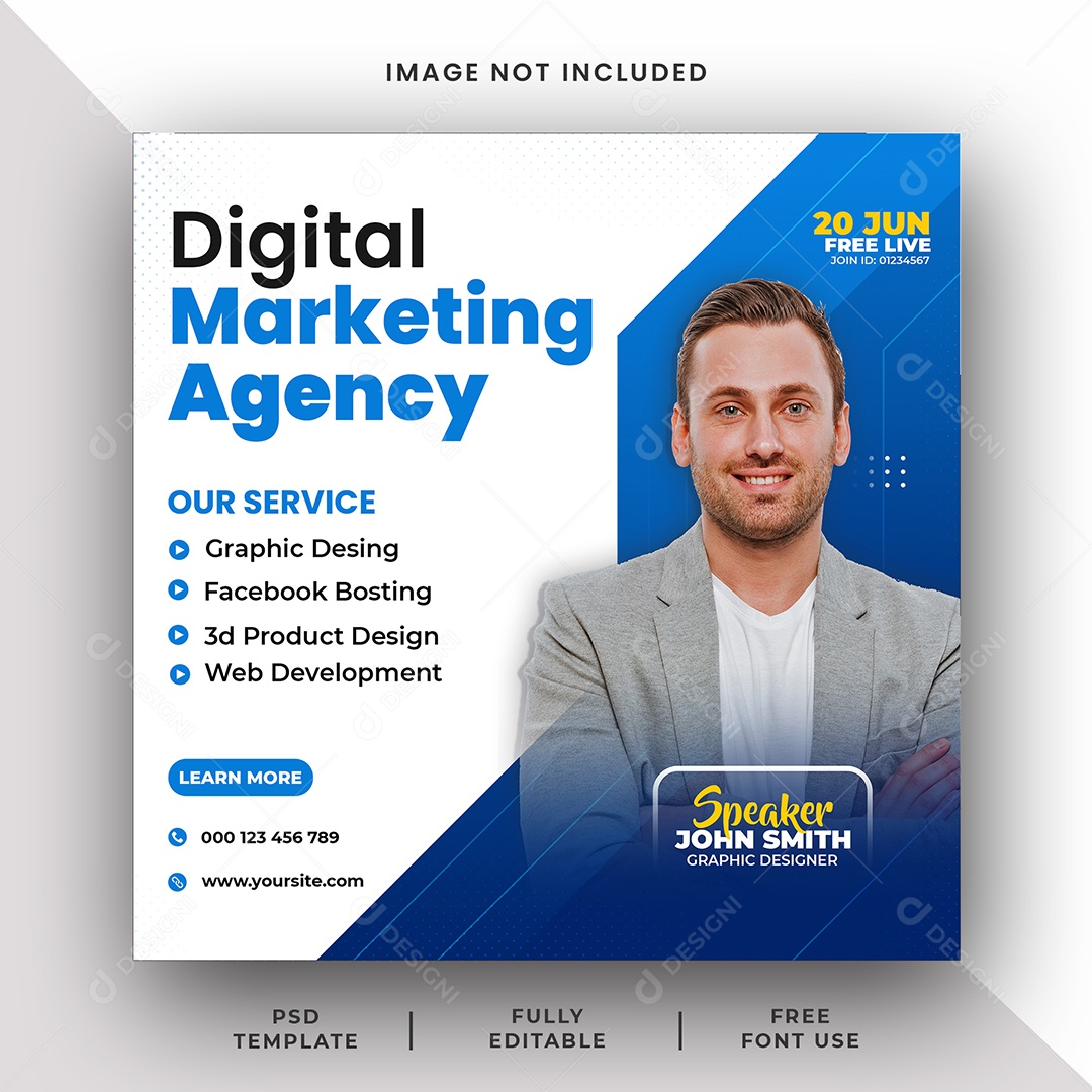 Agência Marketing Digital Social Media PSD Editável
