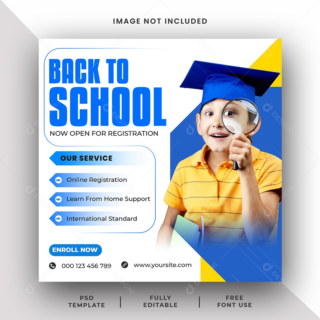 Escola de Volta à Escola Social Media PSD Editável