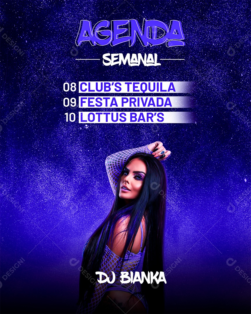 Flyer Artista Dj Bianka Social Media PSD Editável