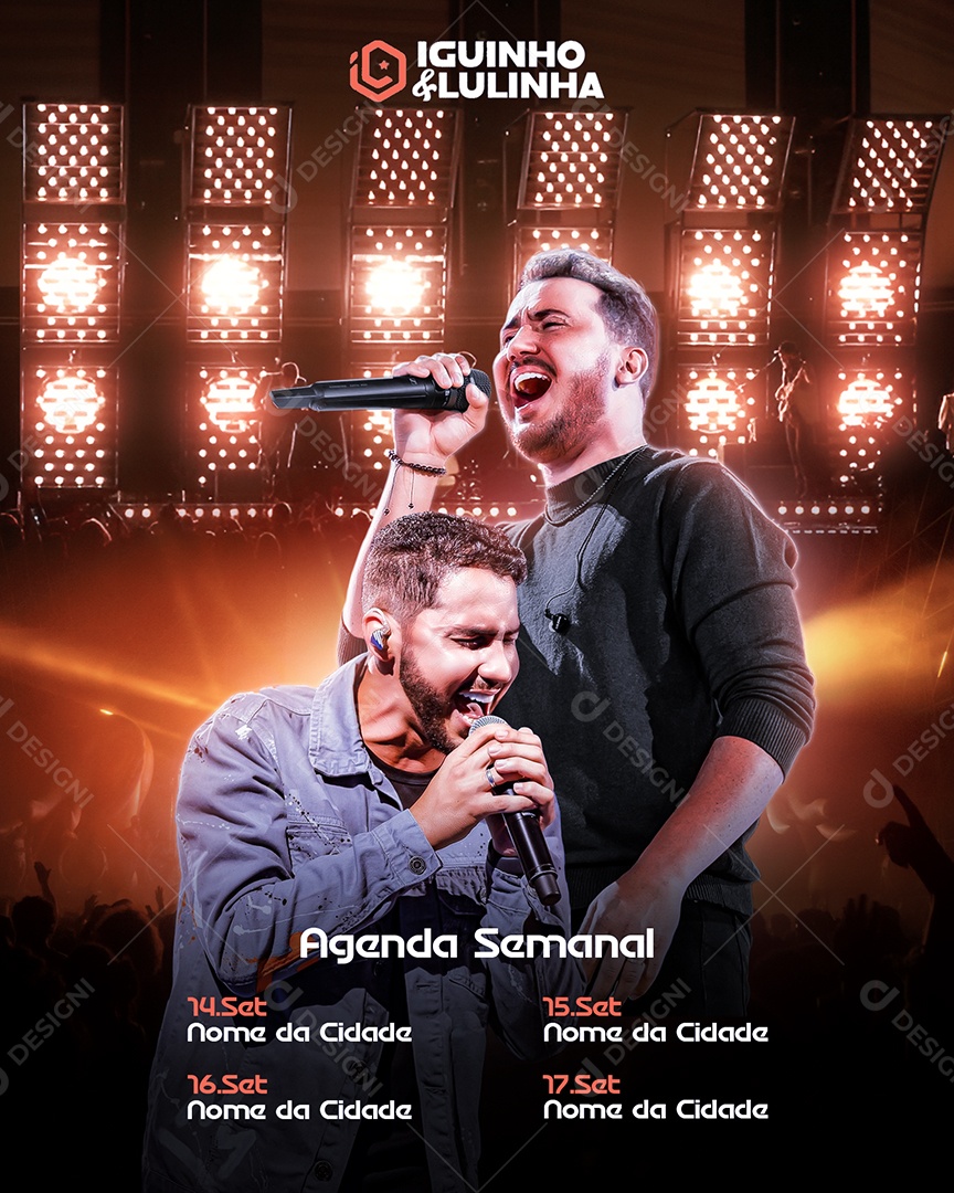 Flyer Artista Iguinho e Lulinha Feed Social Media PSD Editável