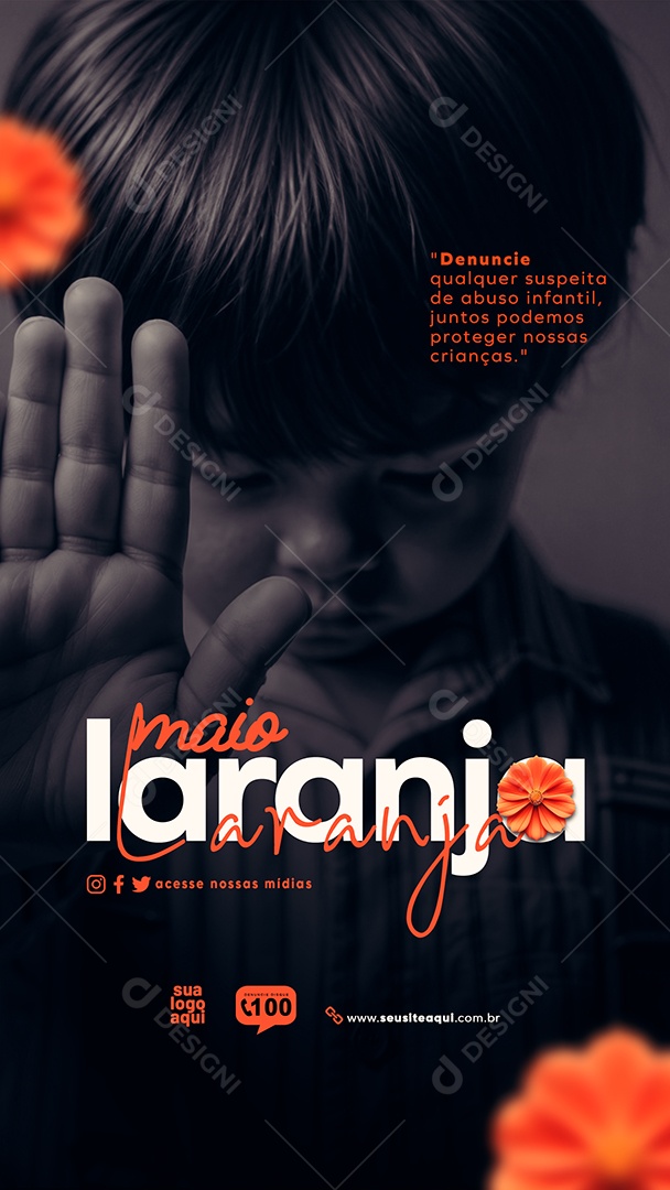 Story Maio Orange Editable Social Media Campaign PSD