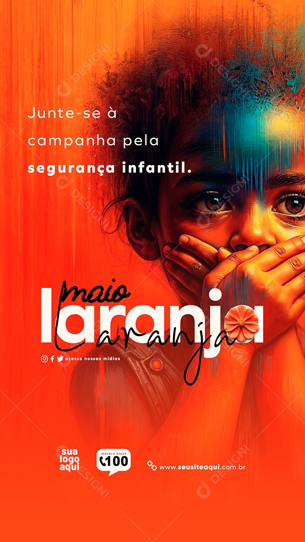 Story Maio Laranja Junte-se a Campanha pela Segurança Infantil Social Media PSD Editável