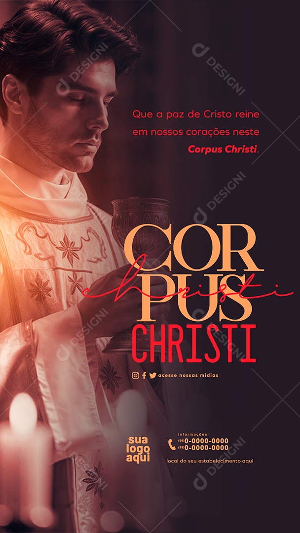 Story Corpus Christi 30 de Maio Paz de Cristo Social Media PSD Editável
