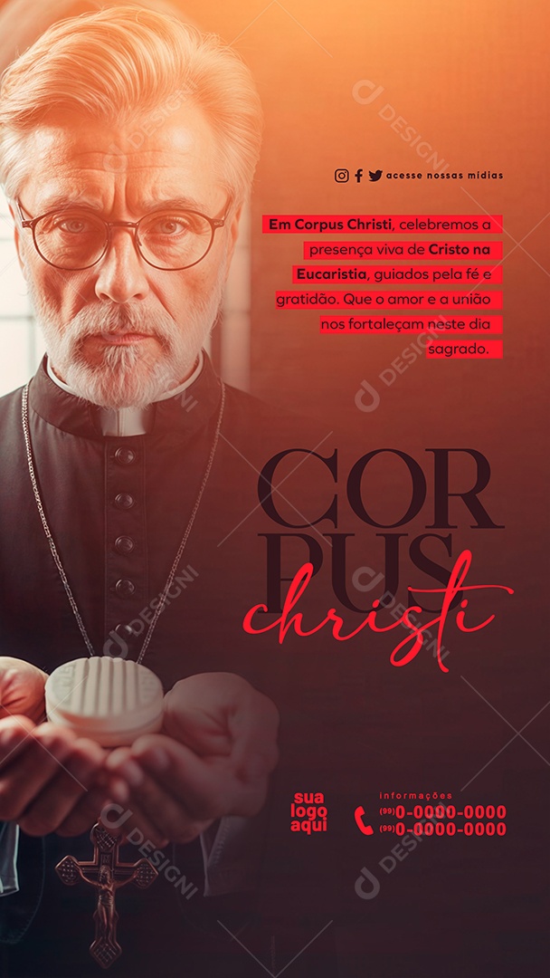 Story Corpus Christi 30 de Maio que o Amor e a União nos Fortaleça  Social Media PSD Editável