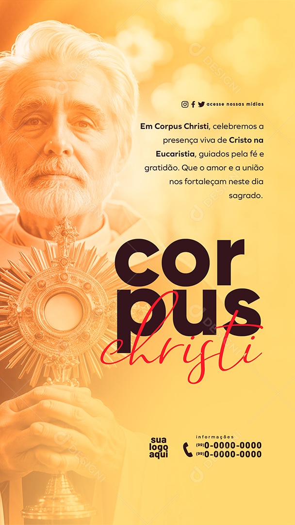 Story Corpus Christi 30 de Maio Guiados pela Fé e Gratidão Social Media PSD Editável