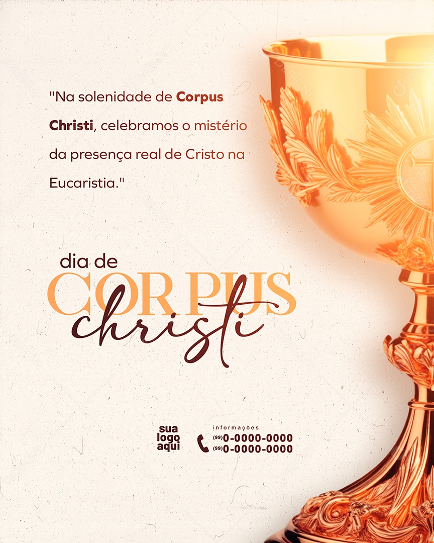 Corpus Christi 30 de Maio Celebramos o Mistério da Presença Real Social Media PSD Editável