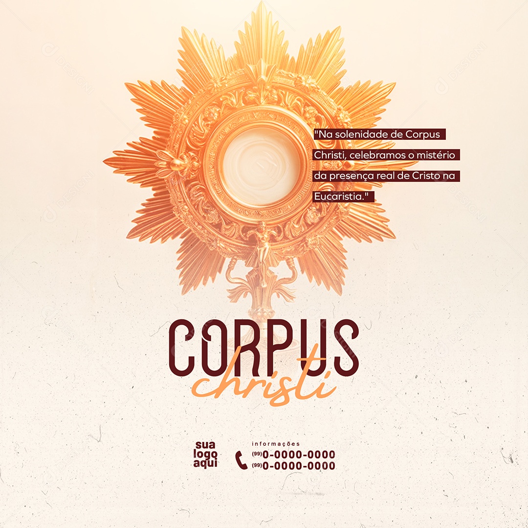 Feed Corpus Christi 30 de Maio Presença Real de Cristo na Eucaristia Social Media PSD Editável