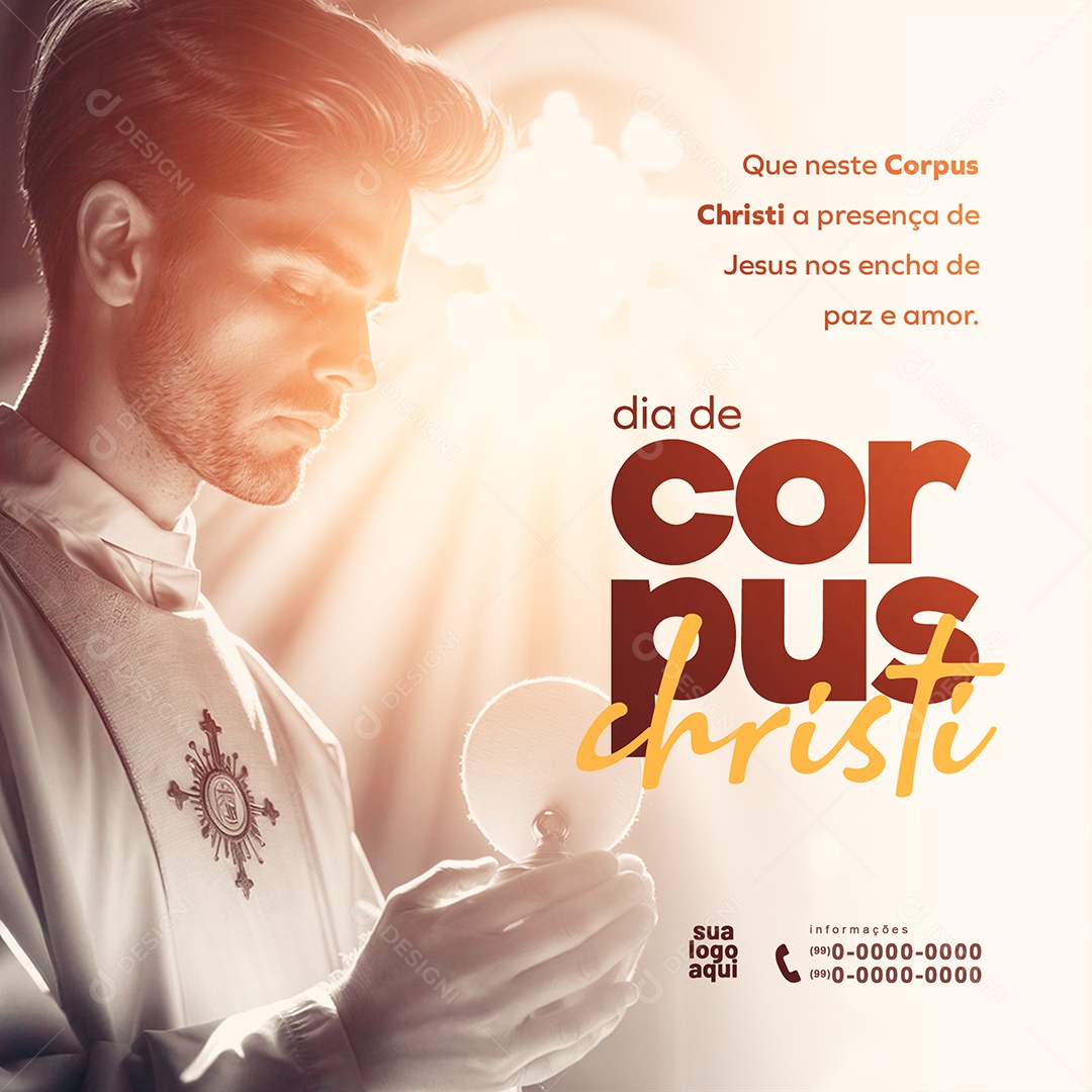 Feed Corpus Christi 30 de Maio a Presença de Jesus nos Encha Social Media PSD Editável